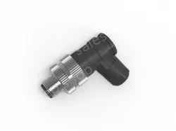 M12 3-hole male elbow connector